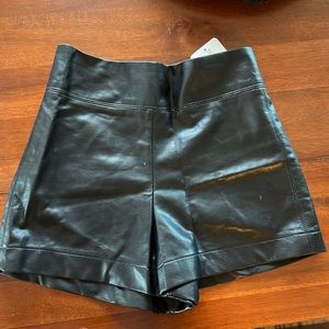 Olivaceous faux leather shorts - new with tags